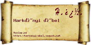 Harkányi Ábel névjegykártya