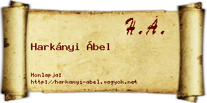 Harkányi Ábel névjegykártya