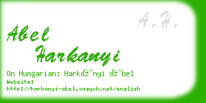 abel harkanyi business card